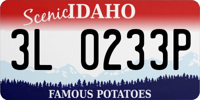 ID license plate 3L0233P
