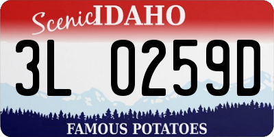 ID license plate 3L0259D