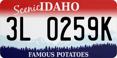 ID license plate 3L0259K