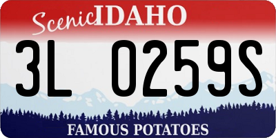 ID license plate 3L0259S