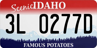 ID license plate 3L0277D