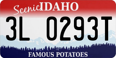ID license plate 3L0293T