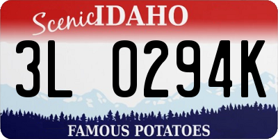 ID license plate 3L0294K