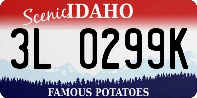 ID license plate 3L0299K