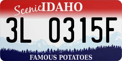 ID license plate 3L0315F