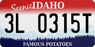 ID license plate 3L0315T