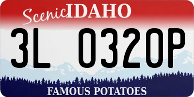 ID license plate 3L0320P
