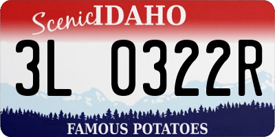 ID license plate 3L0322R