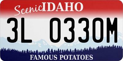 ID license plate 3L0330M