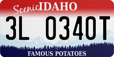 ID license plate 3L0340T