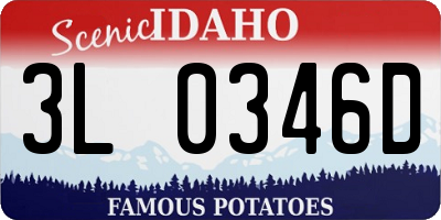 ID license plate 3L0346D