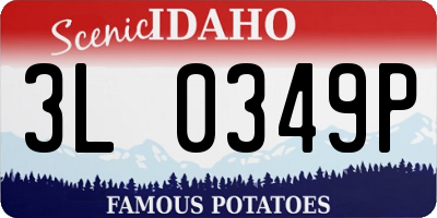 ID license plate 3L0349P