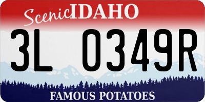 ID license plate 3L0349R