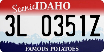 ID license plate 3L0351Z