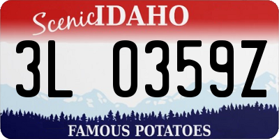ID license plate 3L0359Z
