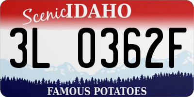 ID license plate 3L0362F