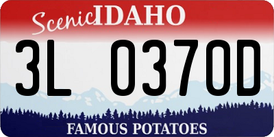 ID license plate 3L0370D