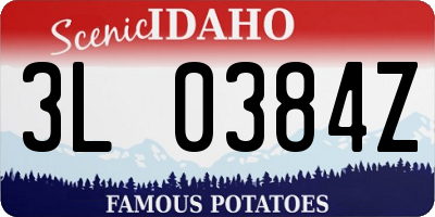ID license plate 3L0384Z