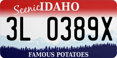 ID license plate 3L0389X
