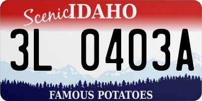 ID license plate 3L0403A