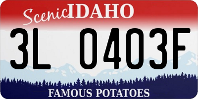 ID license plate 3L0403F