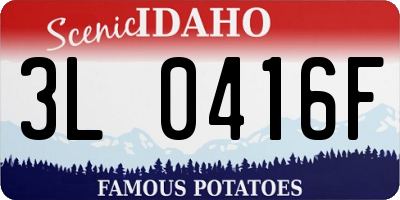 ID license plate 3L0416F