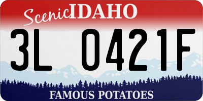 ID license plate 3L0421F