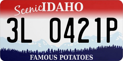 ID license plate 3L0421P