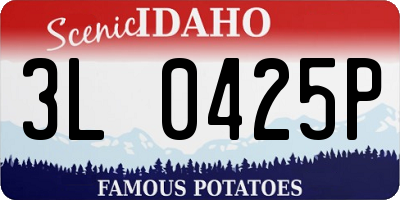 ID license plate 3L0425P