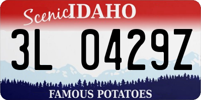 ID license plate 3L0429Z