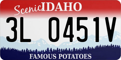 ID license plate 3L0451V
