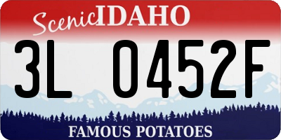 ID license plate 3L0452F
