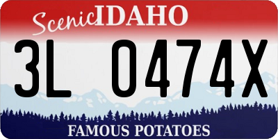 ID license plate 3L0474X