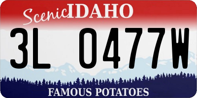 ID license plate 3L0477W
