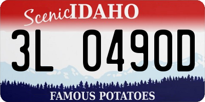 ID license plate 3L0490D