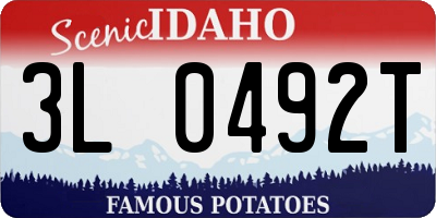 ID license plate 3L0492T