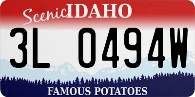 ID license plate 3L0494W