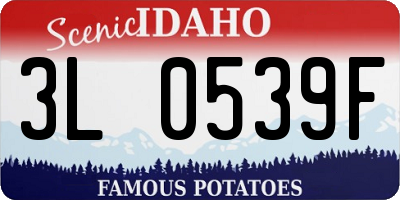 ID license plate 3L0539F