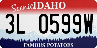 ID license plate 3L0599W
