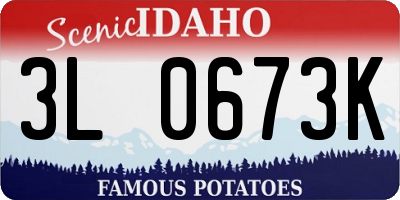 ID license plate 3L0673K
