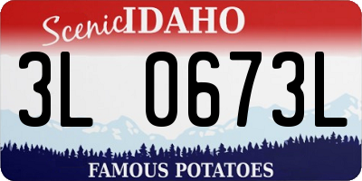 ID license plate 3L0673L