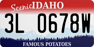 ID license plate 3L0678W