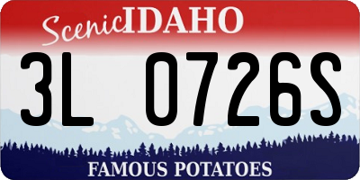 ID license plate 3L0726S