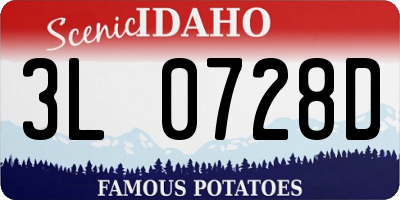 ID license plate 3L0728D