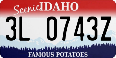 ID license plate 3L0743Z