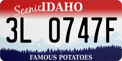 ID license plate 3L0747F
