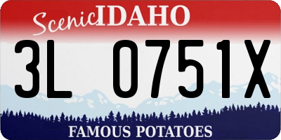 ID license plate 3L0751X