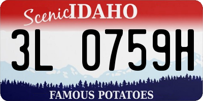 ID license plate 3L0759H
