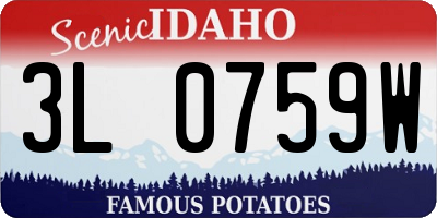 ID license plate 3L0759W