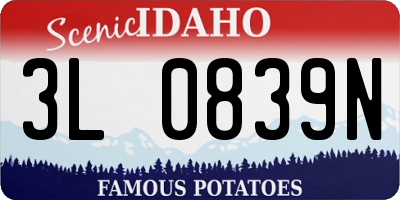 ID license plate 3L0839N